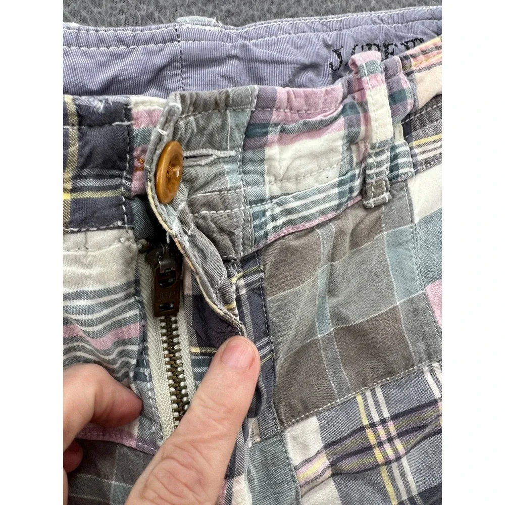 J. Crew Field Shorts Mens Sz 34 Patchwork Madras Plaid Multi Color Preppy Summer